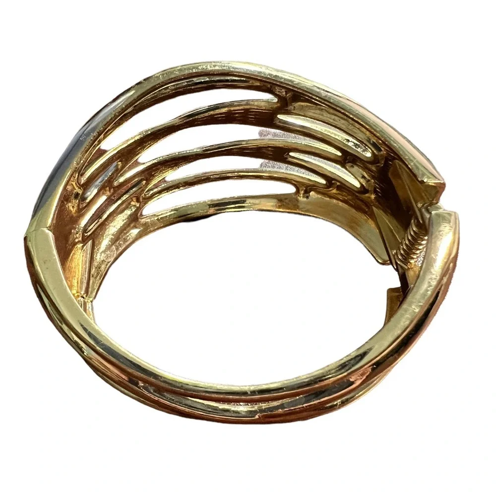 Gold Tone Clamper‎ Multi Bar Bracelet 2